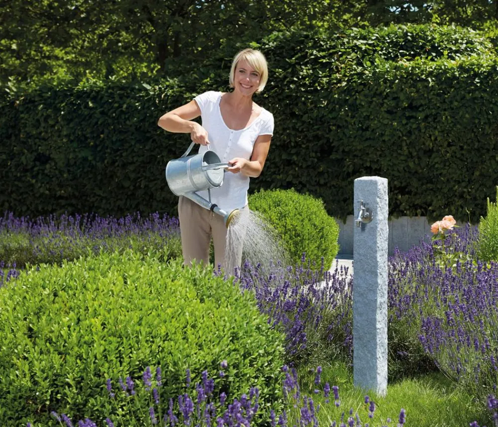 Garantia Gartenbrunnen - Kunststoff-Wasserzapfsäule Granit, ca. H100 cm Hellgrau
