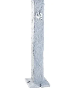 Garantia Gartenbrunnen - Kunststoff-Wasserzapfsäule Granit, ca. H100 cm Hellgrau