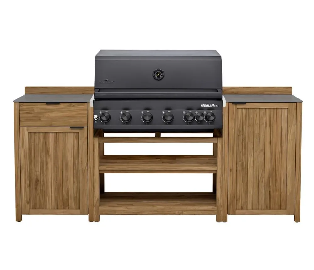 garbou Outdoor-Küche mit Grill, ca. B214/H115,8/T63,5 cm Hellbraun Online
