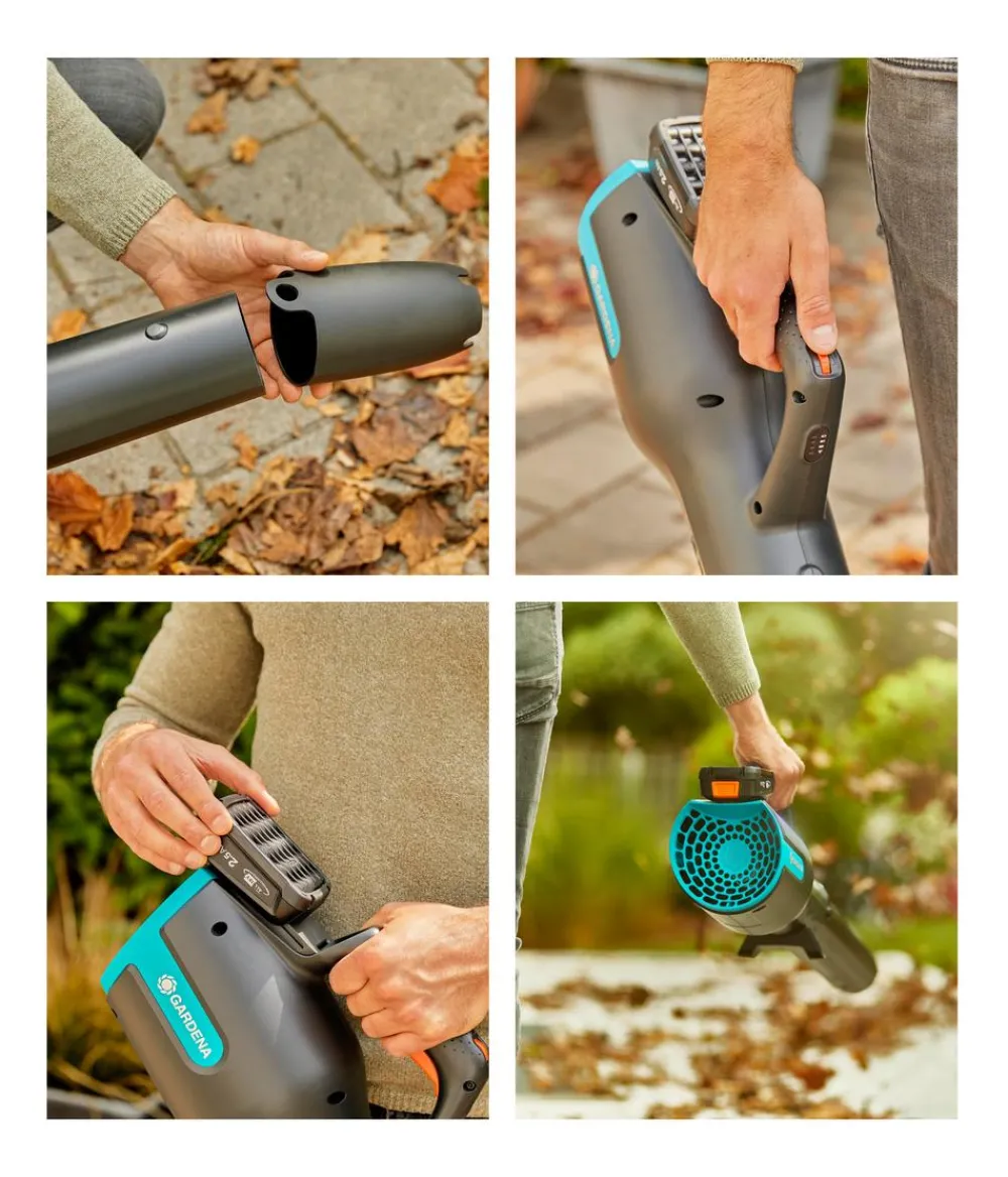 Gardena Akku-Bläser-Set PowerJet 18V P4A, 4-teilig Schwarz Clearance