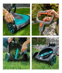 Gardena Rasenmäher & Rasentrimmer - Akku-Rasenmäher-Set HandyMower 22/18V P4A, ca. B34,5/H126/T38,5 cm