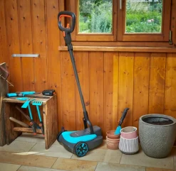 Gardena Rasenmäher & Rasentrimmer - Akku-Rasenmäher-Set HandyMower 22/18V P4A, ca. B34,5/H126/T38,5 cm