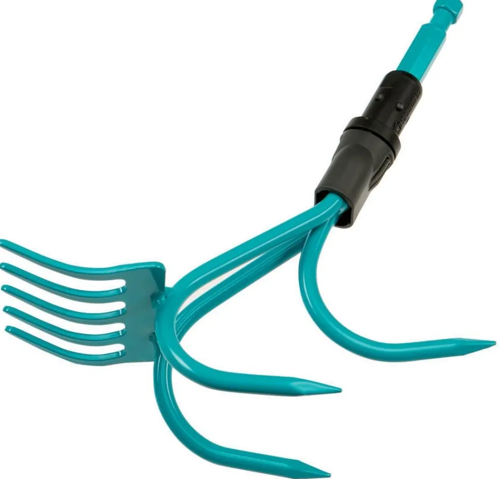 Gardena Gartengeräte - combisystem 2in1 Grubber-Rechen Türkis