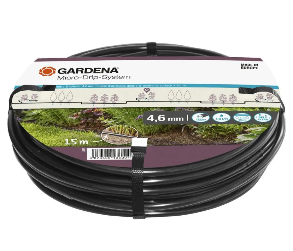 Gardena Gartenschläuche & Zubehör > Micro-Drip-System Tropfrohr oberirdisch, 3/16", 1,5 l/h, 15 m