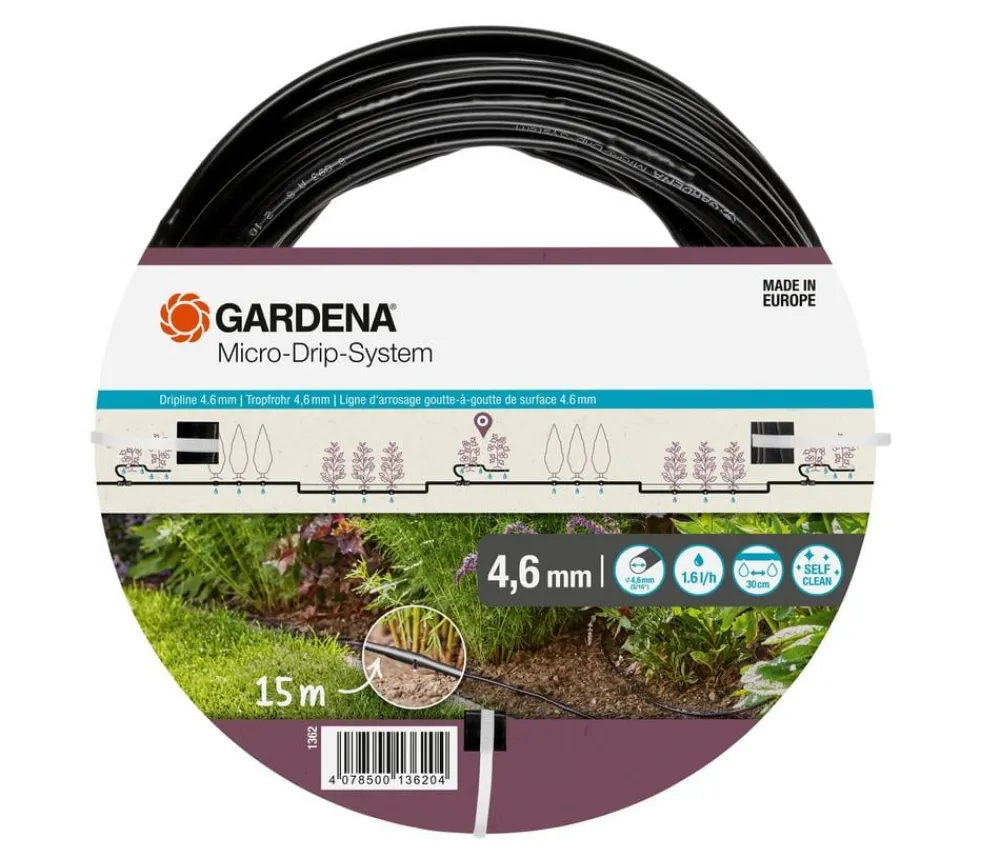 Gardena Gartenschläuche & Zubehör > Micro-Drip-System Tropfrohr oberirdisch, 3/16", 1,5 l/h, 15 m
