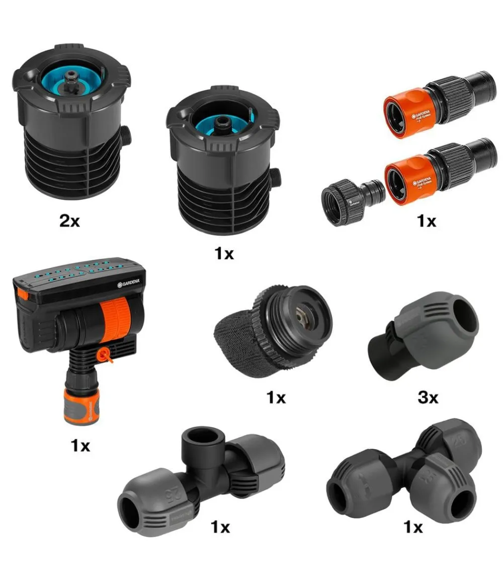 Gardena Sprinklersystem Start-Set Pipeline mit Viereckregner, 13-teilig Sale