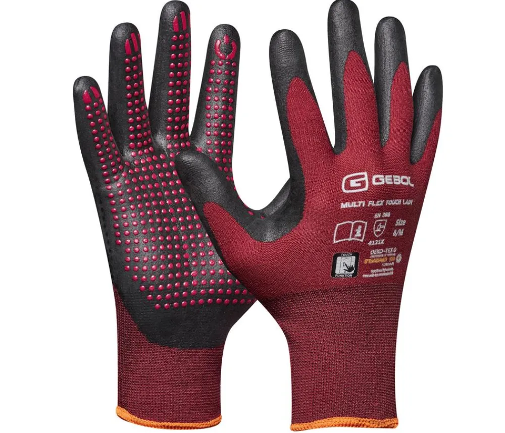 Gebol Gartenhandschuhe - Handschuh Multi Flex Touch Lady Dunkelrot
