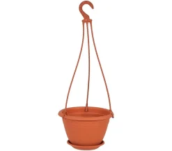Geli Blumenampeln & -Schalen - Kunststoff-Hängeampel Galicia, Ø 30 x 19 cm Orange