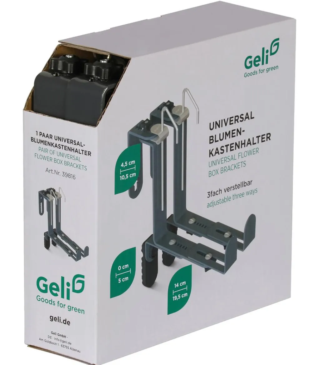 Geli Mehr Blumentopfzubehör - Universal-Blumenkastenhalter Anthrazit