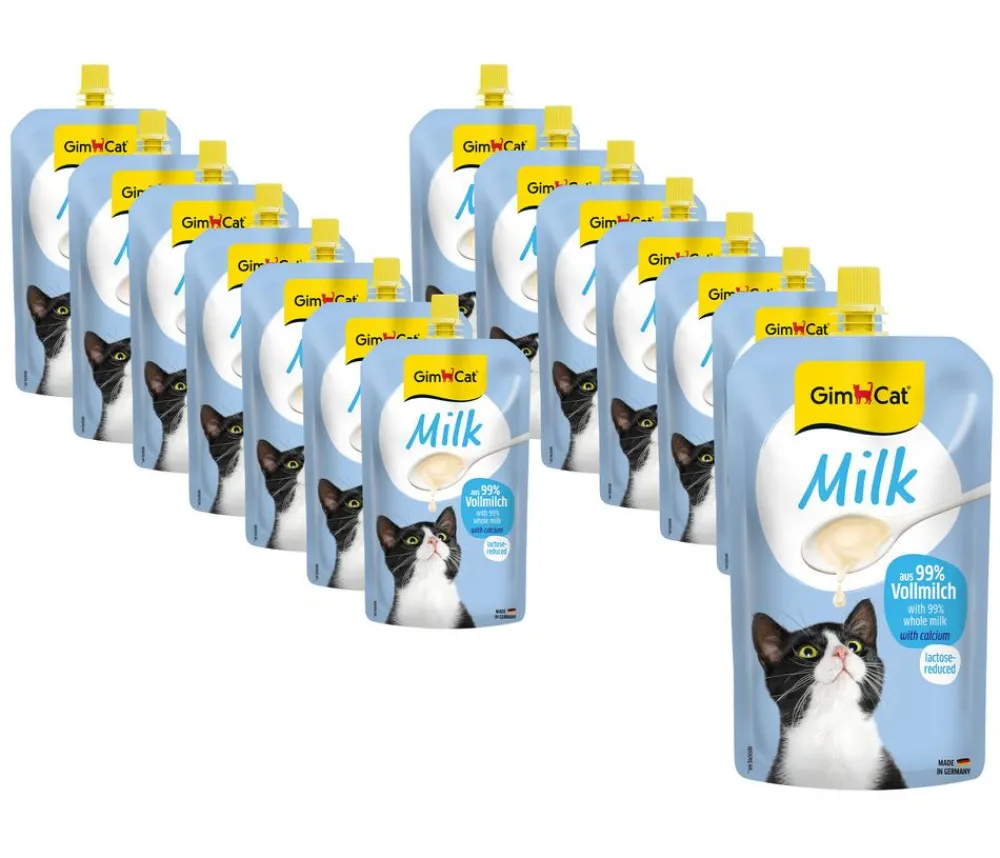 GimCat® Katzenleckerlies & Getränke - Katzensnack Katzenmilch, 14 x 200 ml