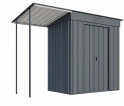 Globel Gartenhäuser & Gerätehäuser - Gerätehaus Planus 64, inkl. Schleppdach, ca. B242/H197/T124 cm Anthrazit