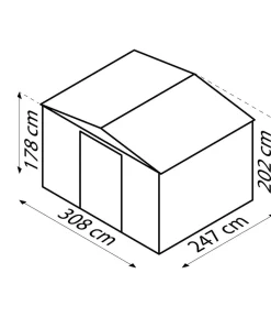 Globel Gerätehaus Somnium 108, ca. B308/H202/T247 cm Dunkelgrau