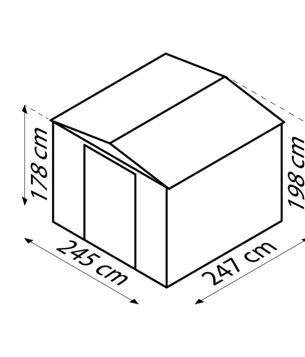 Globel Gerätehaus Somnium 88, ca. B245/H198/T247 cm Dunkelgrün Clearance