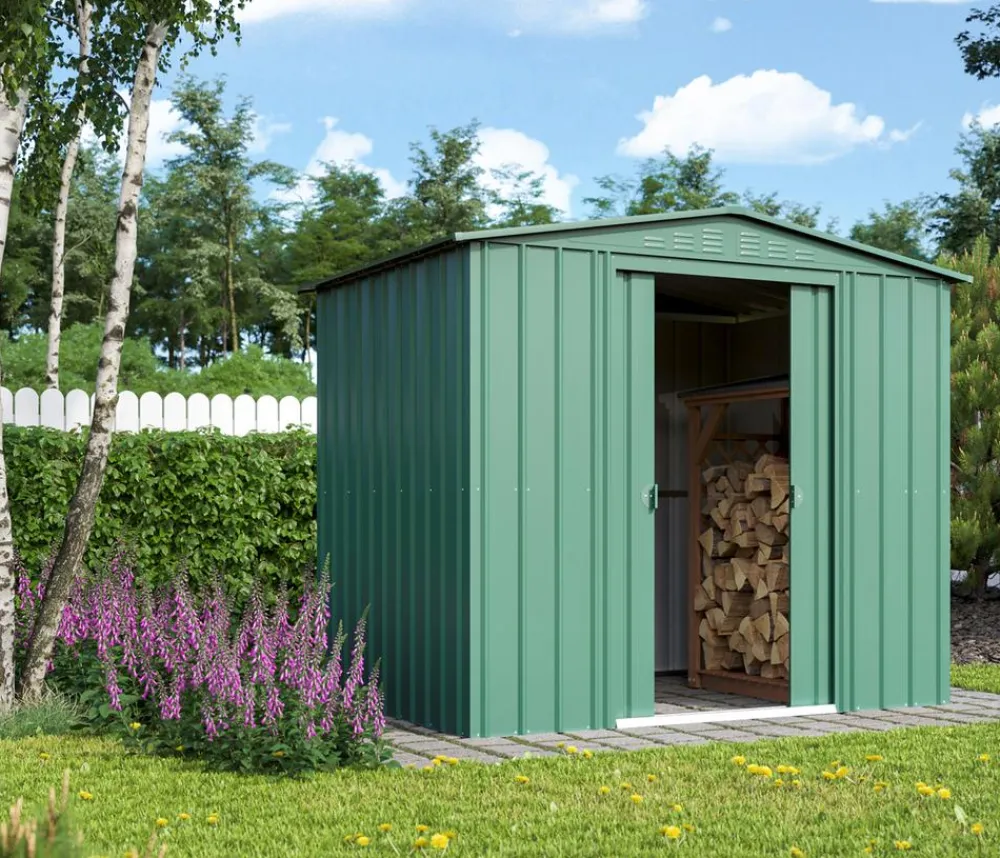 Globel Gerätehaus Somnium 86, ca. B245/H198/T185 cm Dunkelgrün Sale