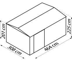 Globel Metallgerätehaus Craft 1510, ca. B308/H225/T464 cm Anthrazit Outlet