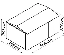 Globel Gartenhäuser & Gerätehäuser|Carports & Garagen - Metallgerätehaus Spacer 1015, ca. B308/H225/T465 cm Anthrazit