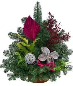 Dehner Grabschmuck & Grabgestaltung - Grabgesteck in Ton-Schale, /, ca. B40/H40/T25 cm