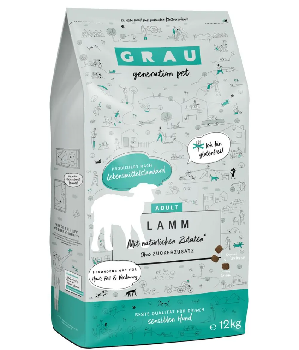 GRAU Trockenfutter für Hunde Adult, 12 kg Sale