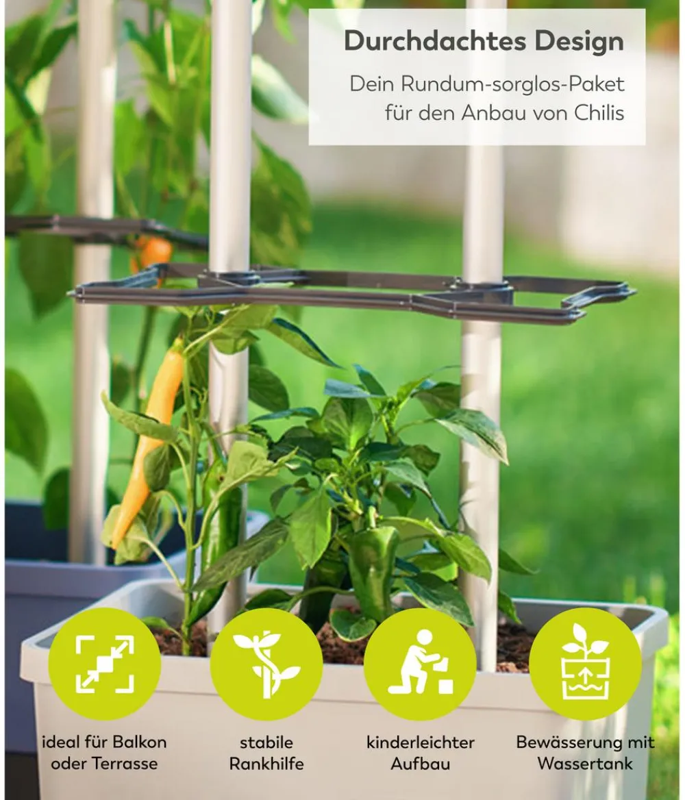 GUSTA GARDEN Pflanzkübel & Blumenkästen|Hochbeete & Frühbeete > Chili-Pflanztopf Charly Chili XL, ca. B34,7/H138/T28,1 cm