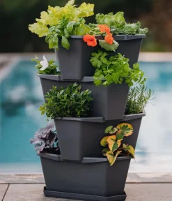 GUSTA GARDEN Kartoffelturm Paul Potato Starter, 4 Etagen, ca. B44/H65/T44 cm Dunkelgrau Best
