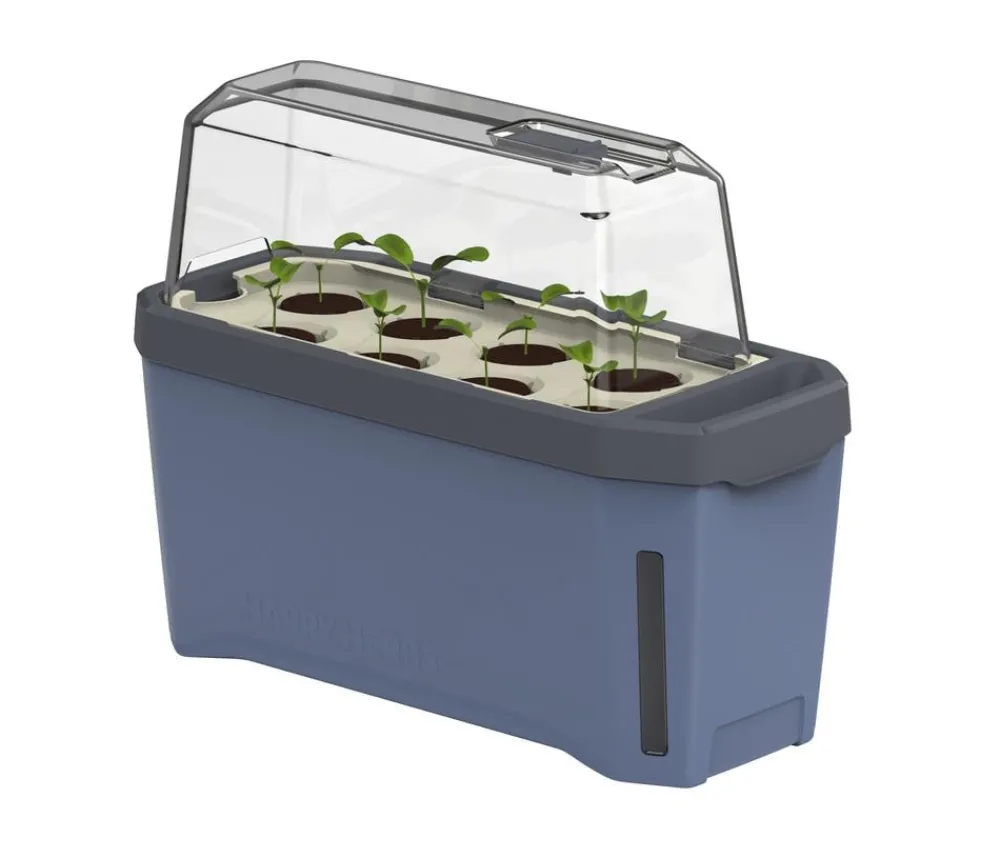 GUSTA GARDEN Hydrosysteme|Blumentöpfe & Übertöpfe > Kräutertopf Harry Herbs mit Anzuchthaube, ca. B36/H25/T15 cm
