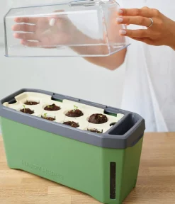 GUSTA GARDEN Kräutertopf Harry Herbs mit Anzuchthaube, ca. B36/H25/T15 cm Dunkelgrün Hot