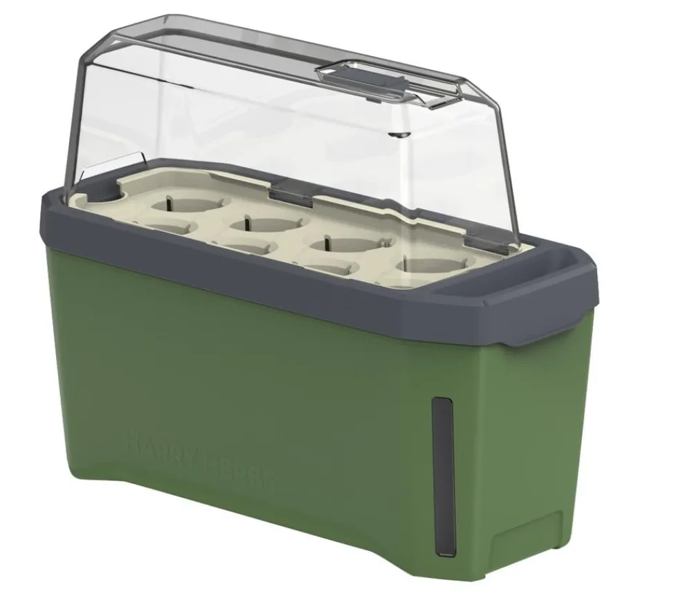 GUSTA GARDEN Kräutertopf Harry Herbs mit Anzuchthaube, ca. B36/H25/T15 cm Dunkelgrün Hot