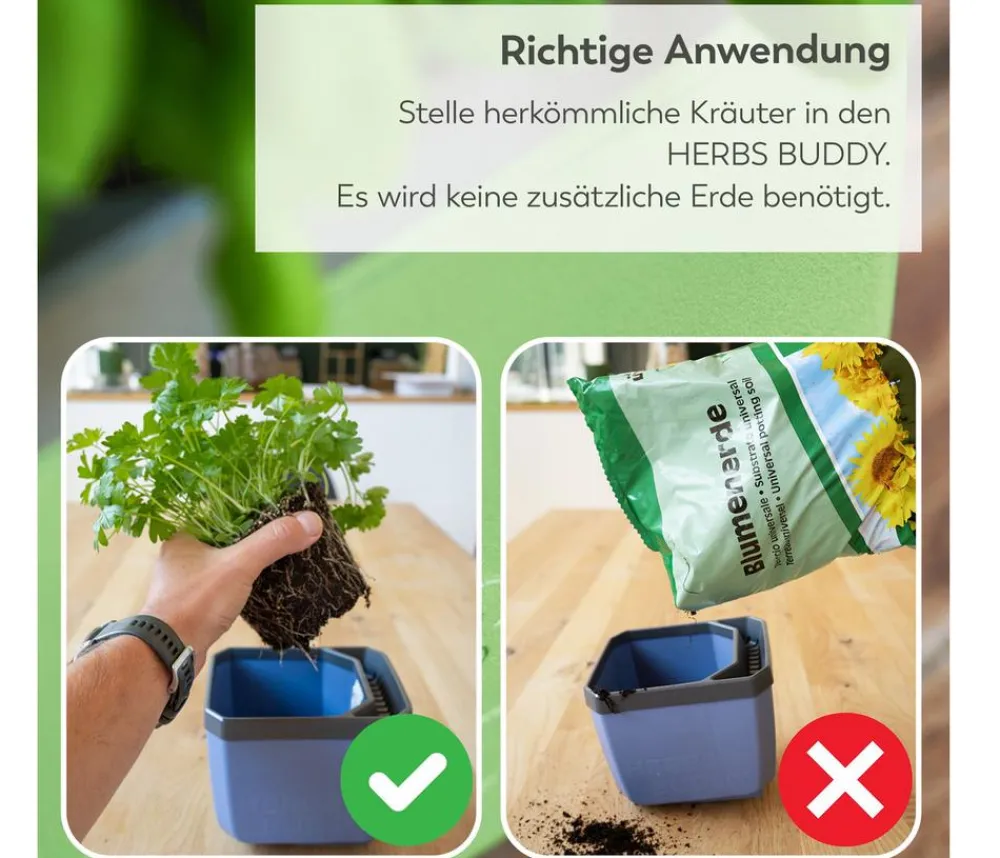 GUSTA GARDEN Kräutertopf Herbs Buddy, ca. B16/H14/T14 cm, 3er-Set Weiß Hot