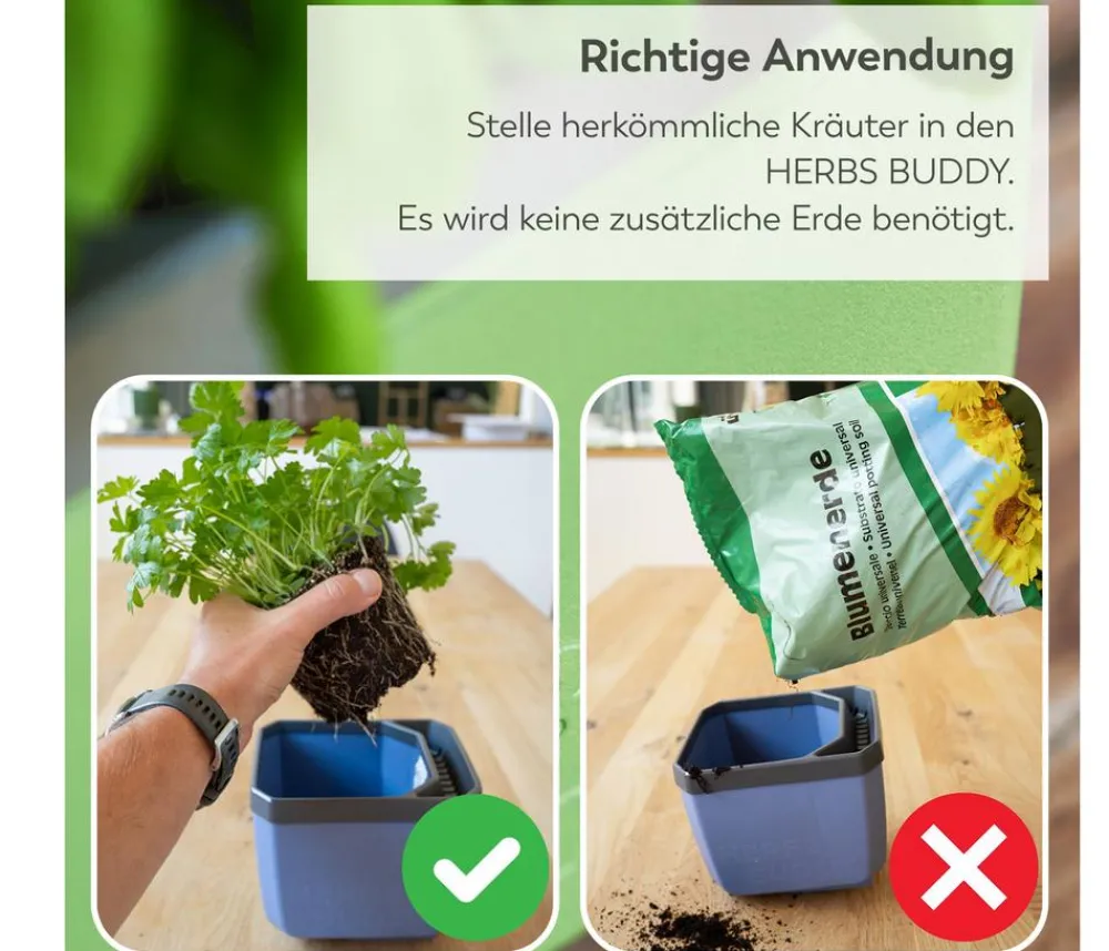 GUSTA GARDEN Kräutertopf Herbs Buddy, ca. B16/H14/T14 cm Weiß