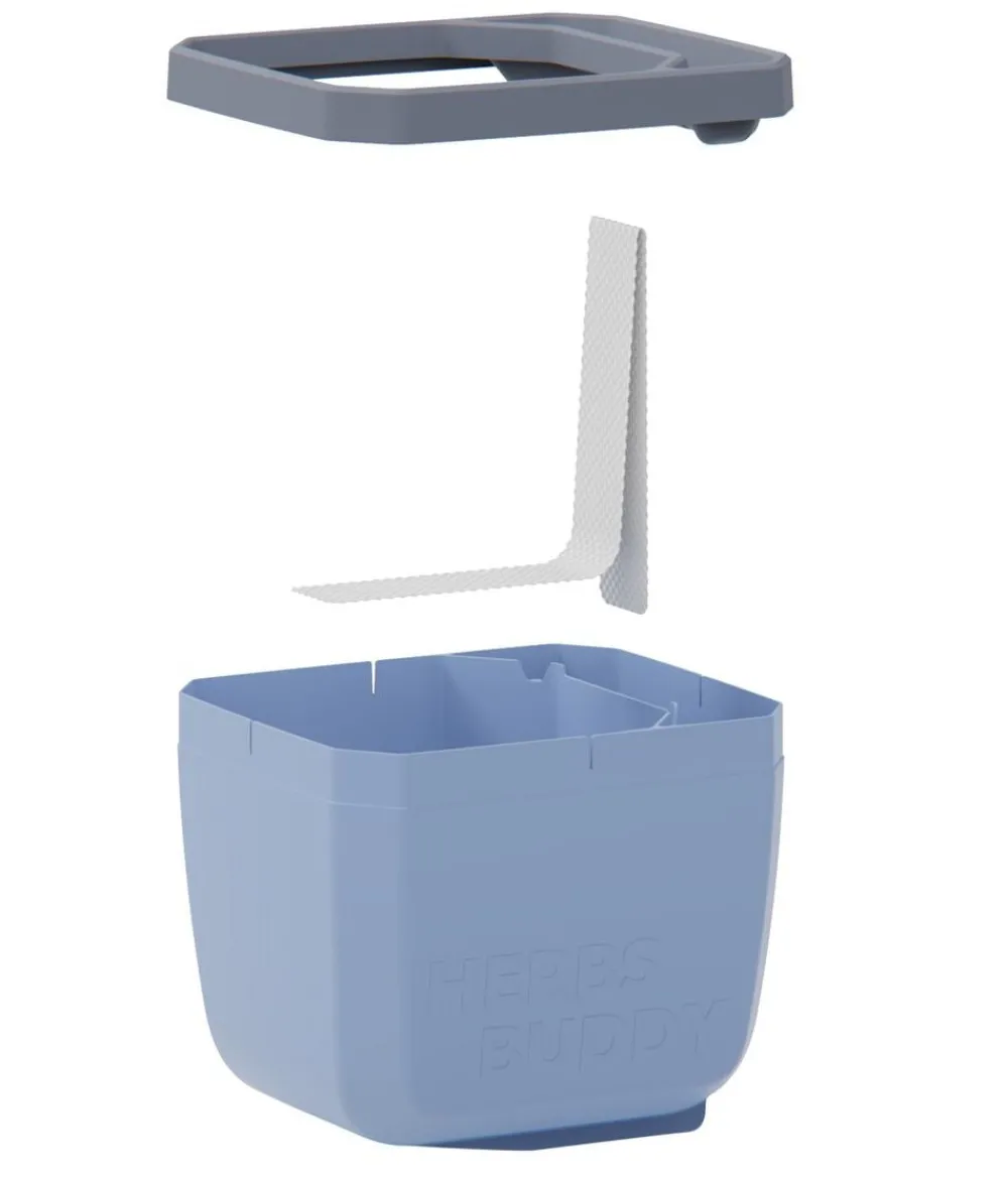 GUSTA GARDEN Hydrosysteme|Blumentöpfe & Übertöpfe - Kräutertopf Herbs Buddy, ca. B16/H14/T14 cm, 3er-Set Blau