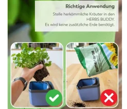 GUSTA GARDEN Hydrosysteme|Blumentöpfe & Übertöpfe - Kräutertopf Herbs Buddy, ca. B16/H14/T14 cm Hellgrau