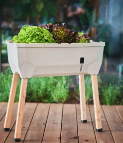 GUSTA GARDEN Hochbeete & Frühbeete - Mini-Hochbeet Sammy Salad, ca. B79/H75/T37,5 cm Hellgrau