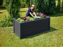 Gutta Hochbeete & Frühbeete - Hochbeet Elevada, ca. B202/H74/T80,5 cm Dunkelgrau