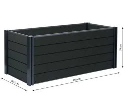 Gutta Hochbeete & Frühbeete - Hochbeet Elevada, ca. B202/H74/T80,5 cm Dunkelgrau
