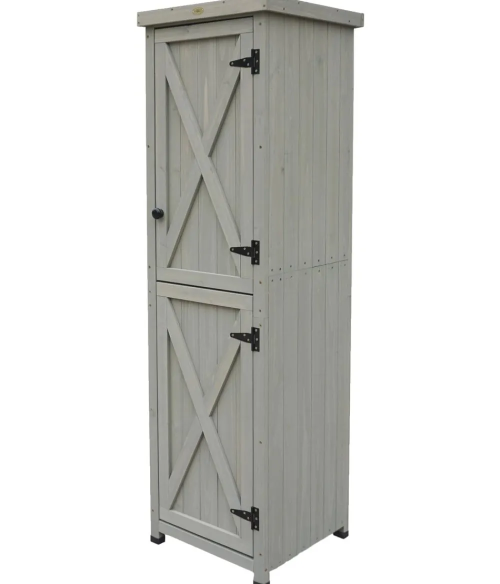 Habau Gartenschrank Ben, ca. B45/H160/T45 cm Grau