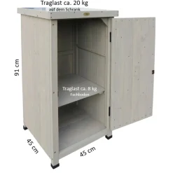 Habau Gartenschränke & Minigaragen - Gartenschrank, ca. B45/H91/T45 cm Grau