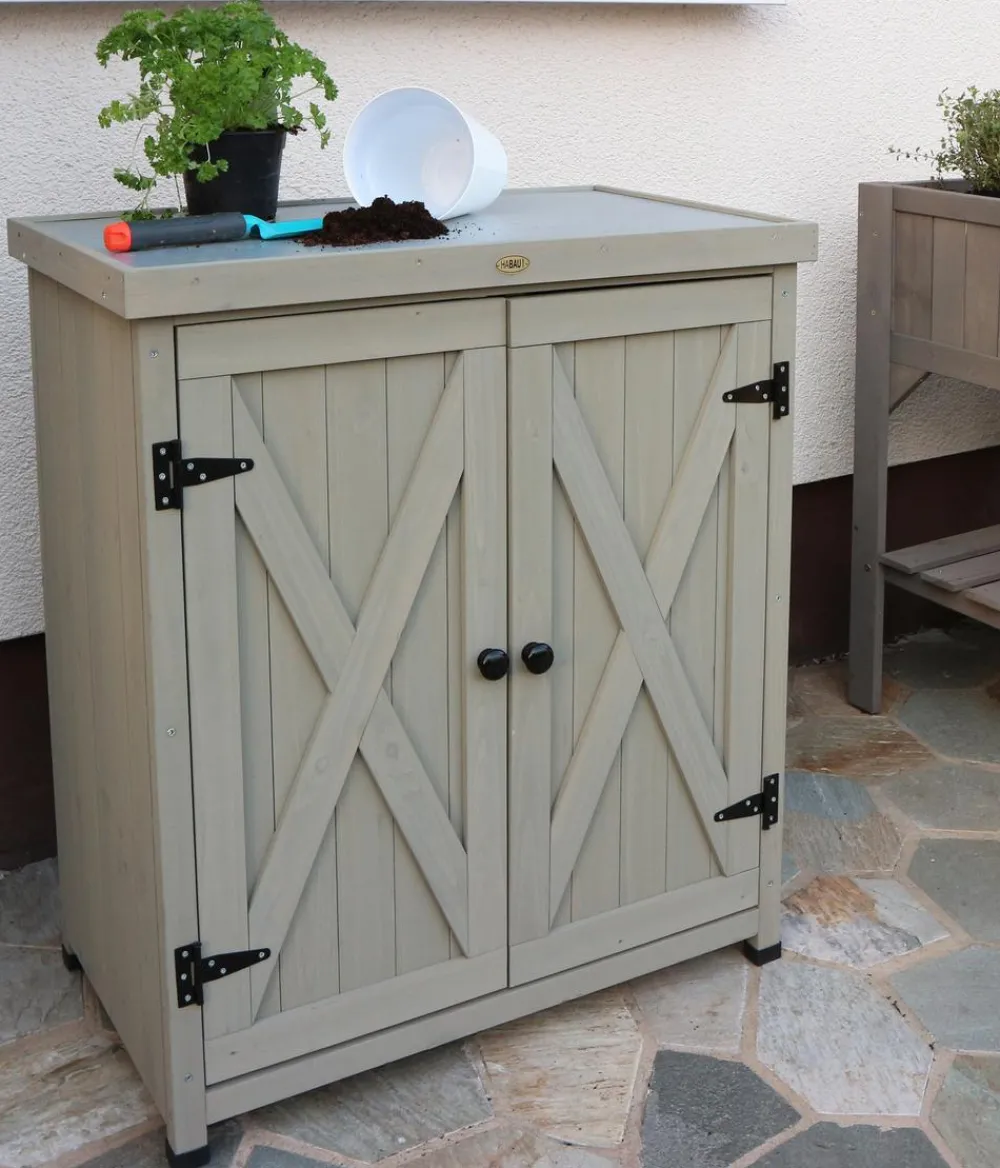 Habau Gartenschränke & Minigaragen - Gartenschrank Laura Grau