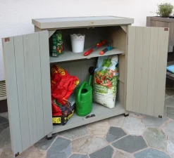 Habau Gartenschränke & Minigaragen - Gartenschrank Laura Grau