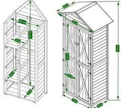Habau Gartenschrank Lena, ca. B84/H178/T45 cm Grau Discount