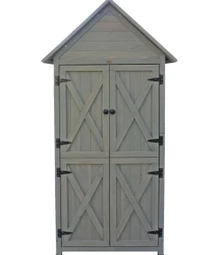 Habau Gartenschrank Lena, ca. B84/H178/T45 cm Grau Discount