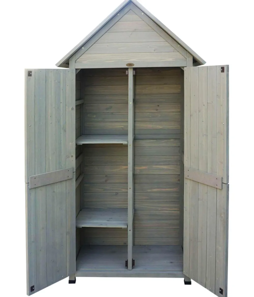 Habau Gartenschrank Lena, ca. B84/H178/T45 cm Grau Discount