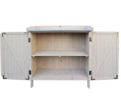 Habau Zubehör & Ausstattung - Gartentisch Lino mit Unterschrank, ca. B98/H95/T48 cm Hellgrau