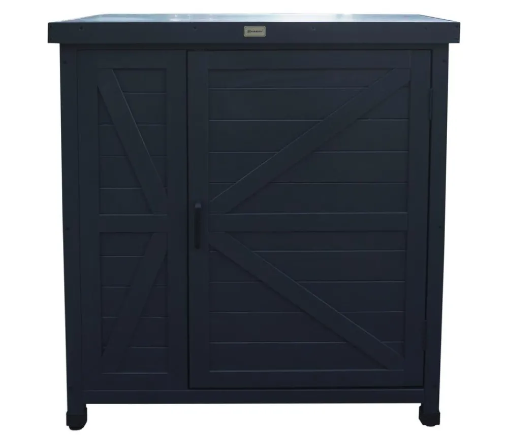 Habau Holz-Gartenschrank Logan, , ca. B80/H91/T45 cm Anthrazit New