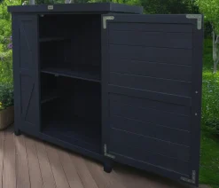 Habau Holz-Gartenschrank Logan, , ca. B80/H91/T45 cm Anthrazit New