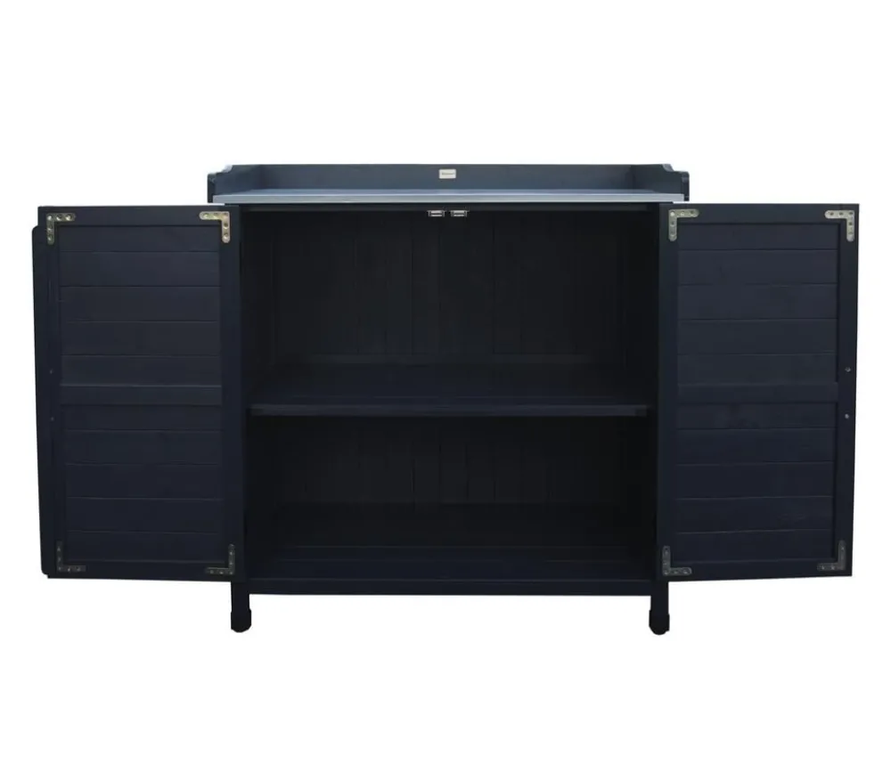 Habau Holz-Gartenschrank Roger, , ca. B98/H95/T48 cm Anthrazit Hot