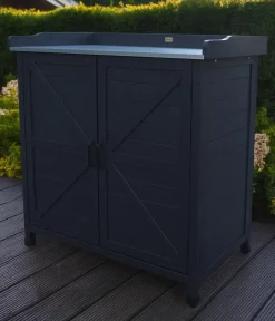 Habau Holz-Gartenschrank Roger, , ca. B98/H95/T48 cm Anthrazit Hot
