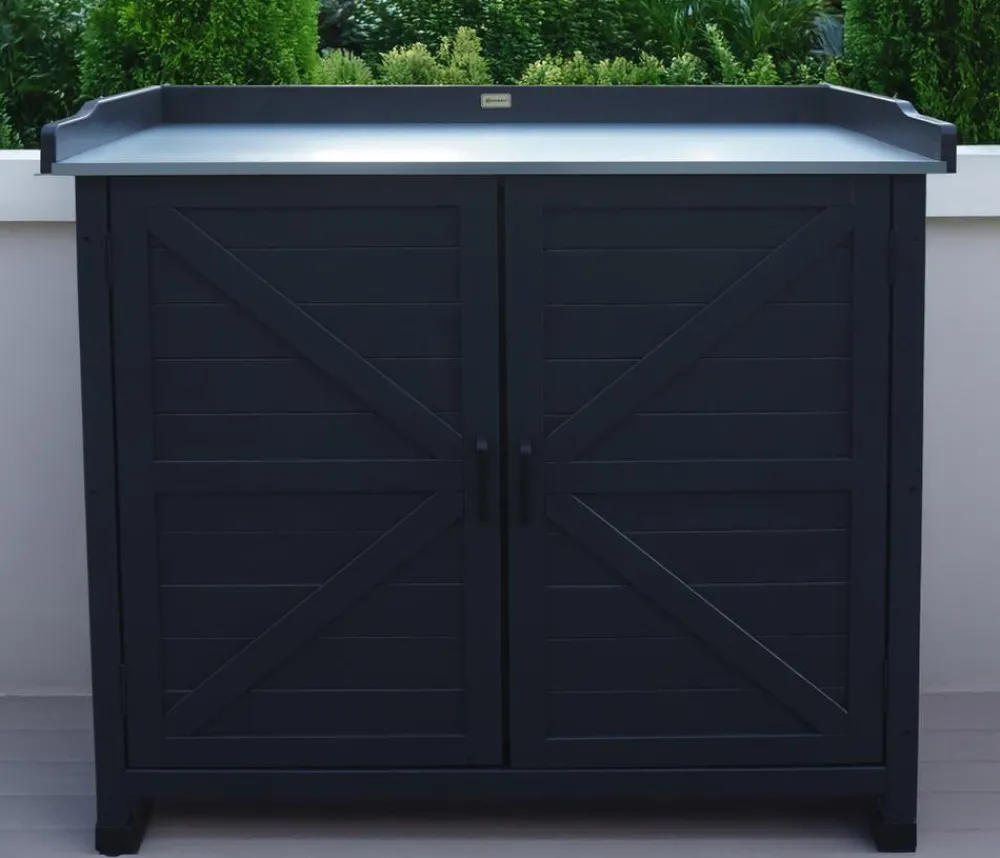 Habau Holz-Gartenschrank Roger, , ca. B98/H95/T48 cm Anthrazit Hot