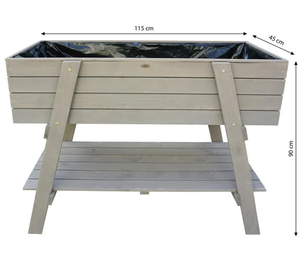 Habau Hochbeete & Frühbeete - Holz-Hochbeet Alina, , ca. B115/H90/T45 cm Hellgrau