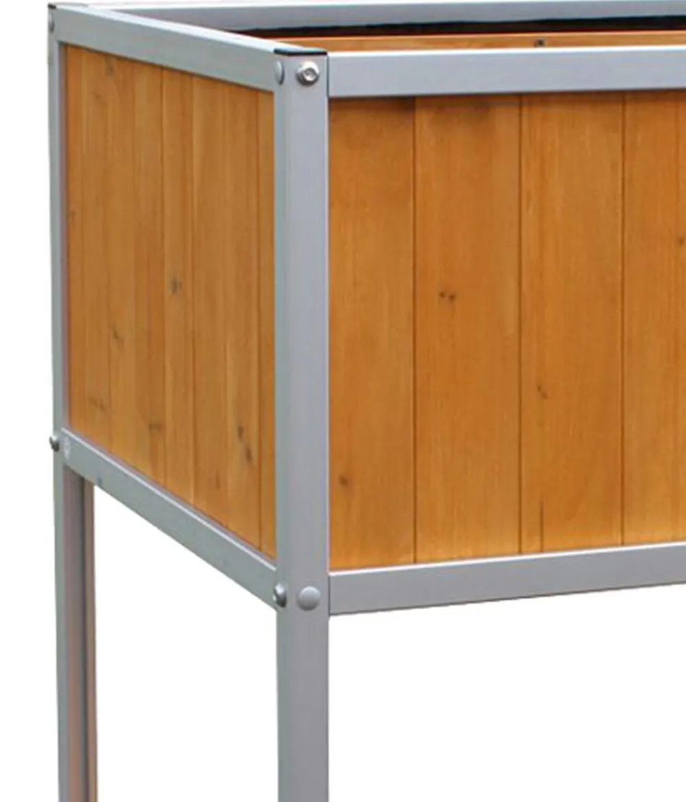 Habau Hochbeete & Frühbeete > Holz-Hochbeet mit Aluminiumrahmen, ca. B115/H89/T53,5 cm