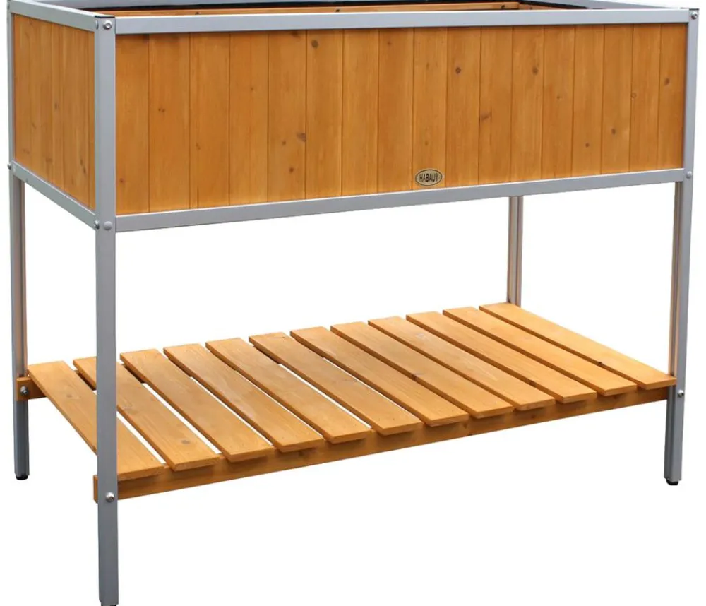 Habau Hochbeete & Frühbeete > Holz-Hochbeet mit Aluminiumrahmen, ca. B115/H89/T53,5 cm